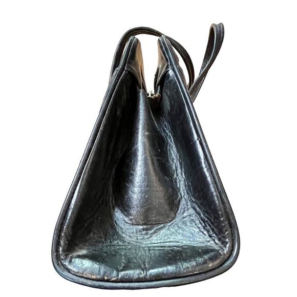 Handmade Hand-tooled Black And White Boho Leather Purse Satchel Floral - Picture 7 of 11